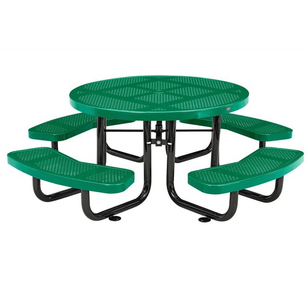 Global Industrial 46 Child Size Round Perforated Picnic Table, Green 262078KGN